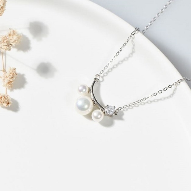 貴婦人珍珠S925純銀項鍊-DoubleBear