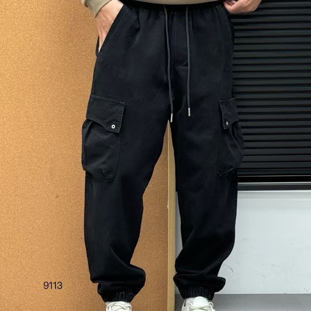 OR9113_厚磅工裝縮口褲