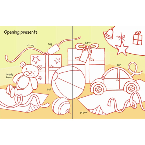 英国进口 usborne 圣诞雪人涂鸦绘图本my first christmas colour bk