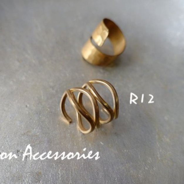 R12 個性網狀銅戒