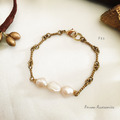 F55 不規則珍珠黃銅手鍊_1