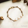 F55 不規則珍珠黃銅手鍊_2