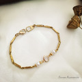 F56 蛋白水晶珍珠黃銅手鍊_2