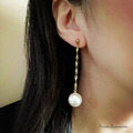 D113 搖曳雪球珍珠耳環_1