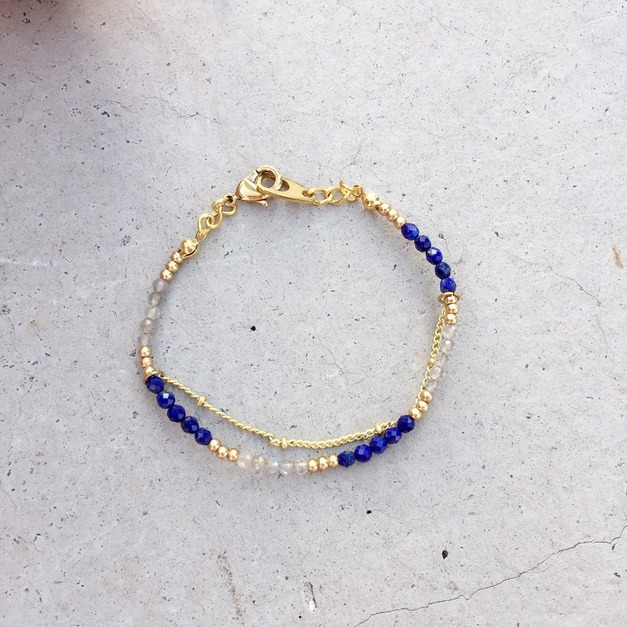 F63    青金石黃銅細手鍊