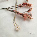 F130 珍珠繡球花鎖骨鍊_2