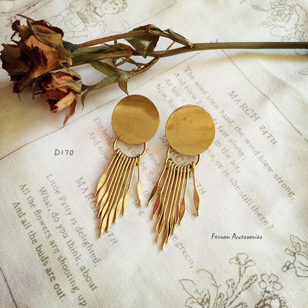 D170 黃銅流蘇耳環