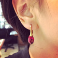 水晶系列耳環_嫣紅色