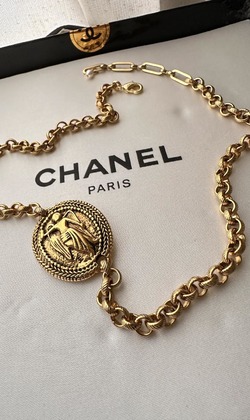 CHANEL  老件金色天使CC LOGO墜飾 客訂項鍊