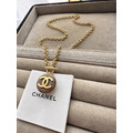 CHANEL 玳瑁金CC LOGO鈕扣 客訂項鍊_1