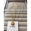 CHANEL 金色琉璃CC LOGO鈕扣 客訂項鍊_1