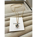 CHANEL 淡金色黑釉CC LOGO 珍珠輪胎超Q車墜飾 客訂項鍊_1