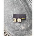 Fendi 淡金色邊框FF logo耳環