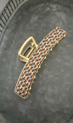 Hermess領帶布 客訂長條大抓夾 Chanel 領帶布BB髮夾