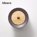 【日本ideaco】圓形家用垃圾桶11.4L專用原木蓋-附真皮把手_1