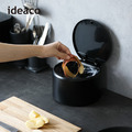 【日本ideaco】圓形桌邊按壓式垃圾桶-2.2L