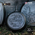 【美國LODGE】野生動物系列 美國製鑄鐵露營煎鍋(野鴨)-22cm