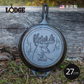 【美國LODGE】野生動物系列 美國製鑄鐵露營煎鍋(麋鹿)-27cm