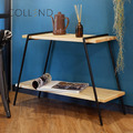 【日本COLLEND】IRON 實木鋼製雙層置物架-2色可選_6
