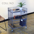 【日本COLLEND】WIRE 鋼製寬型雙層置物架(附輪)-DIY_1