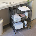 【日本COLLEND】WIRE 鋼製寬型雙層置物架(附輪)-DIY_3