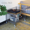【日本COLLEND】WIRE 鋼製寬型單層置物架(附輪)-DIY_1