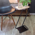 【日本COLLEND】IRON 實木鋼製Z型邊桌(高60cm)-2色可選_2