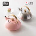 【日本霜山】日本製304不鏽鋼急須茶壺(附濾茶網)-600ml_2