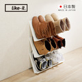 【日本like-it】日製可擴充斜取開放式3層鞋架/書架
