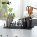 【日本ideaco】砂岩餐具瀝水架3件組-多色可選