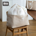 【日本霜山】日式棉質束口型手提收納袋-大