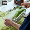 【日本霜山】304不鏽鋼長方形蔬果/餐具瀝水籃_3