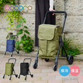 【日本cocoro】OPEN FRONT 前推式保溫保冷四輪摺疊購物車-35L-多色可選