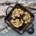 【美國LODGE】主廚系列 美國製雙耳方形鑄鐵平底煎烤盤-28cm