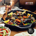 【美國LODGE】主廚系列 美國製雙耳圓形鑄鐵平底煎烤鍋-38cm
