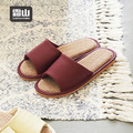 【日本霜山】和風皮質透氣亞麻底防滑室內拖鞋-多款可選_2