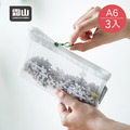 【日本霜山】A6透明尼龍網眼拉鍊收納袋-3入_2
