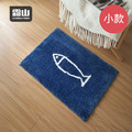 【日本霜山】小魚塗鴉防滑吸水快乾浴室踏墊(小)-45x65cm-多色可選_2