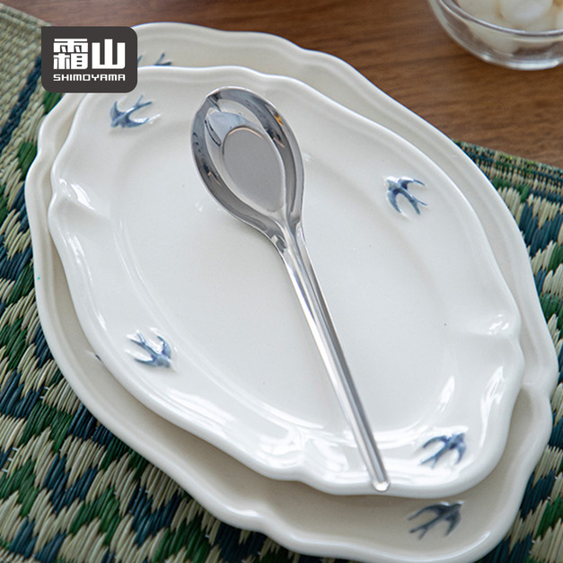 【日本霜山】304不鏽鋼長柄元寶勺/醬料匙/調羹/餐匙-3入