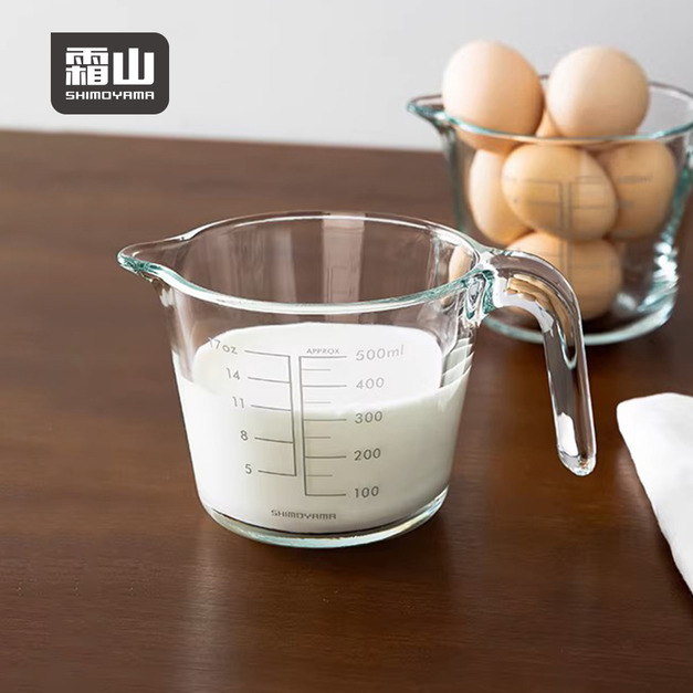 【日本霜山】可微波耐熱玻璃量杯(附刻度)-500ml