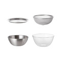 【日本霜山】304不鏽鋼料理瀝水盆/PC揉麵盆4件組_1
