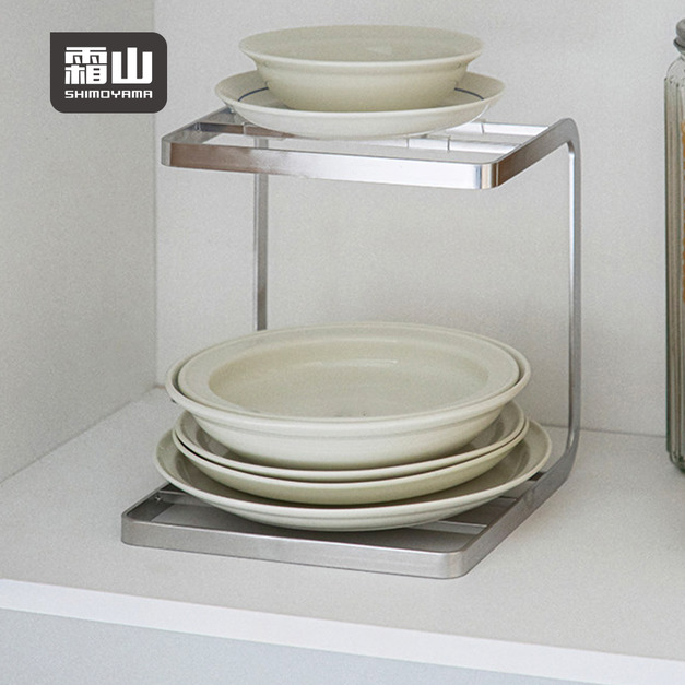 【日本霜山】304不鏽鋼雙層鍋架/置物架/櫥櫃收納架