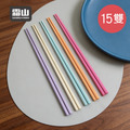 【日本霜山】莫蘭迪色系防滑六角抗菌筷-5雙入X3包-多色可選_3