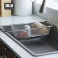 【日本霜山】廚房水槽用304不鏽鋼伸縮式蔬果/餐具瀝水籃