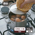 【日本霜山】不鏽鋼三層鋼雙耳鍋/湯鍋(1.2L)-13cm_2