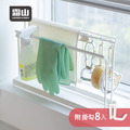 【日本霜山】碳鋼製抹布瀝水架/多功能置物架(附掛勾)