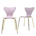 浪漫紫流線曲木餐椅(2入)