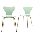 薄荷綠流線曲木餐椅(2入)