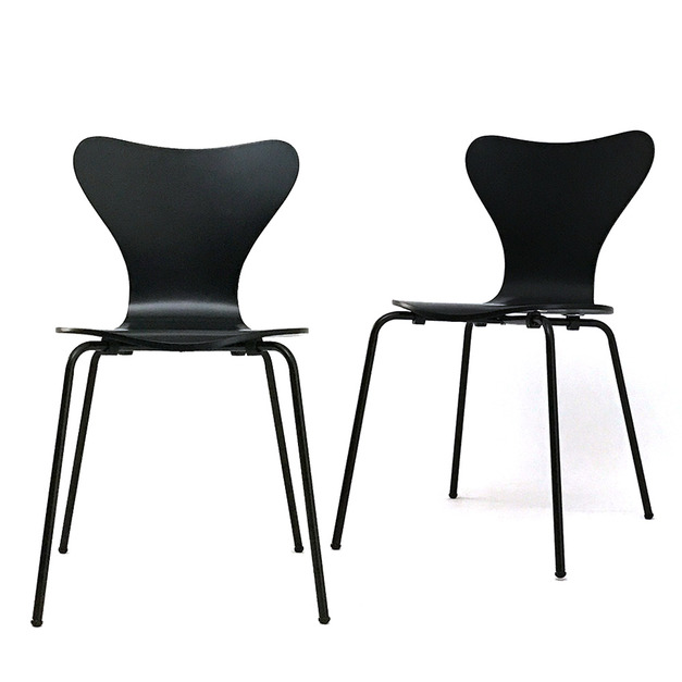 紳士黑流線曲木餐椅(2入)