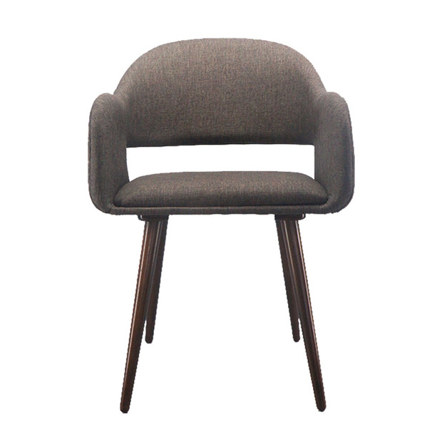 深鐵灰實木腳沙發布曲木椅